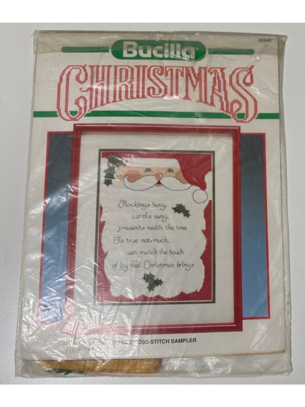 Bucilla Christmas Cross-Stitch Kit "Santa Face" 9"x12" Counted Stitch Sampler